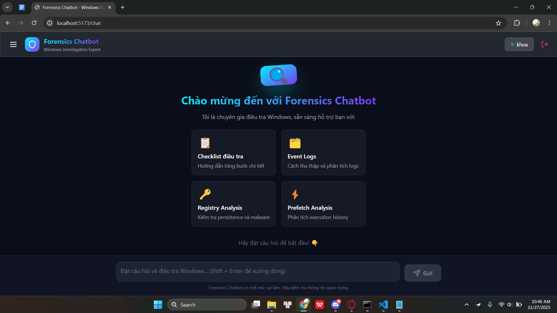Forensics Chatbot Preview